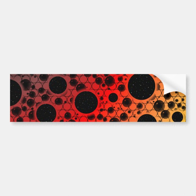Space Bubble Spots - Black/Red/Gold Bumper Sticker (Front)
