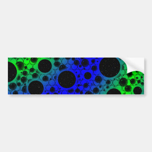 Space Bubble Spots - Blue/Green Bumper Sticker