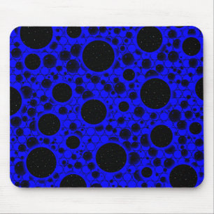 Space Bubble Spots - Blue Mouse Pad