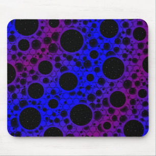 Space Bubble Spots - Blue/Purple Mouse Pad