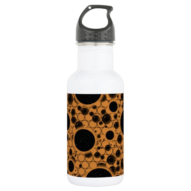 Space Bubble Spots - Bronze Stainless Steel Water Bottle (Front)