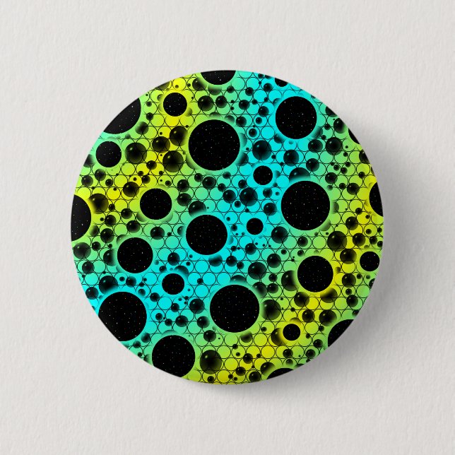 Space Bubble Spots - Cyan/Yellow Button (Front)