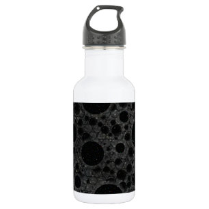 Space Bubble Spots - Glitter Black Stainless Steel Water Bottle