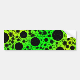 Space Bubble Spots - Green/Lime Bumper Sticker