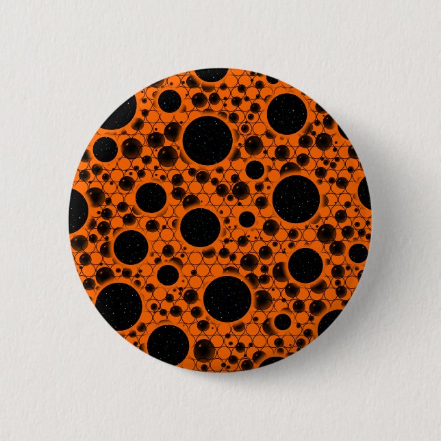 Space Bubble Spots - Orange Button (Front)