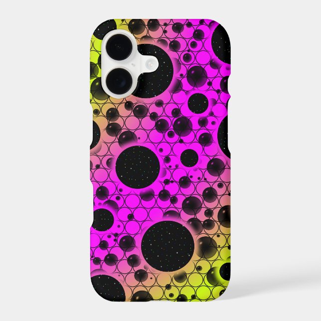 Space Bubble Spots - Pink/Lime Iphone Case (Back)