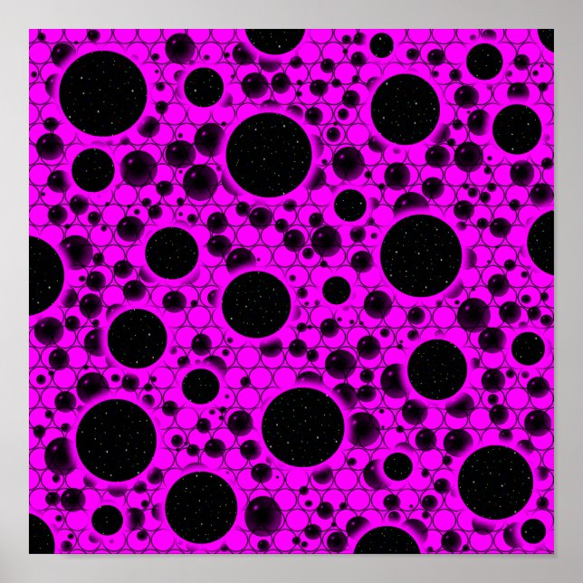 Space Bubble Spots - Pink Poster (Front)