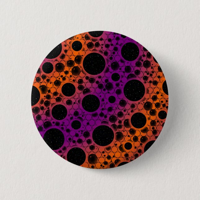 Space Bubble Spots - Purple/Orange Button (Front)