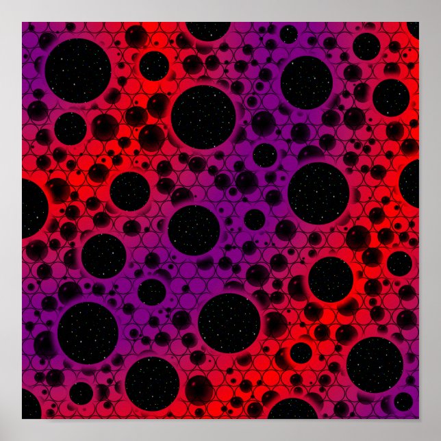 Space Bubble Spots - Purple/Red Poster (Front)