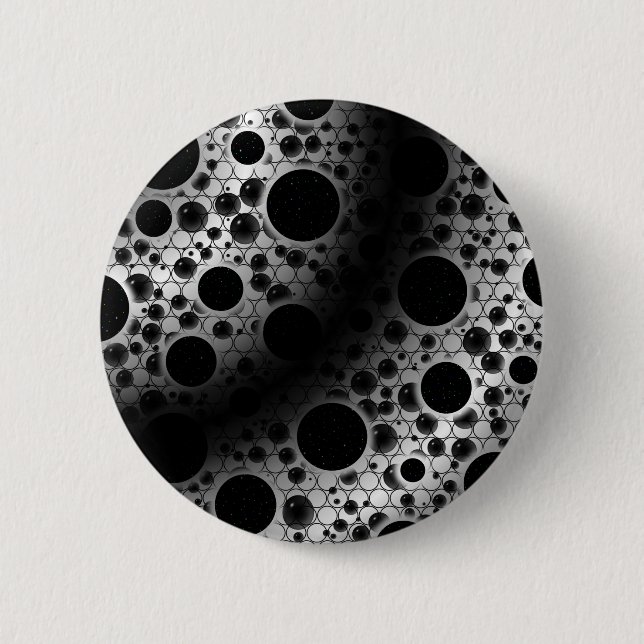 Space Bubble Spots - White/Black Button (Front)