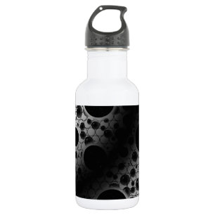Space Bubble Spots - White/Black Stainless Steel Water Bottle