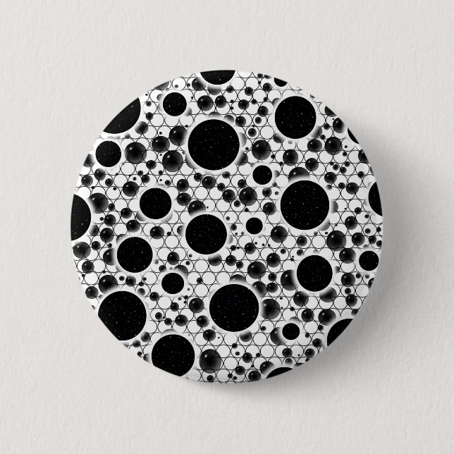 Space Bubble Spots - White Button (Front)