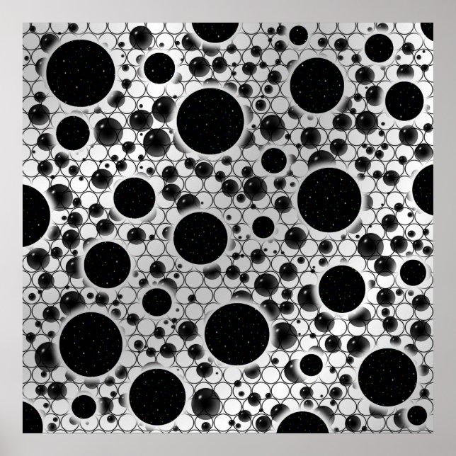 Space Bubble Spots - White/Silver Poster (Front)
