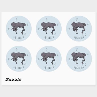 Space Buns *Aesthetic* Stickers (Sheet of 6 or 20) | Zazzle