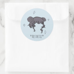 Space Buns *Aesthetic* Stickers (Sheet of 6 or 20) | Zazzle