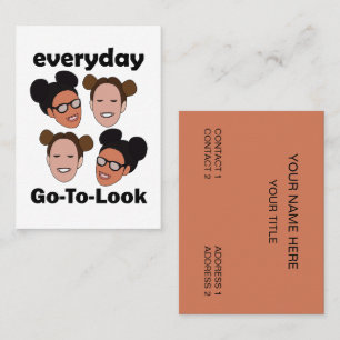 Space Buns Hairstyle Everyday Look Hairstylist Business Card