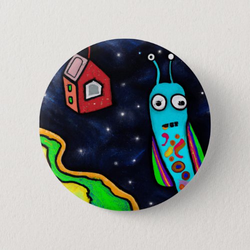 Space Butterfly Button