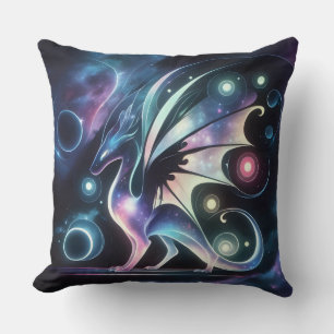 Space Butterfly Dragon Throw Pillow