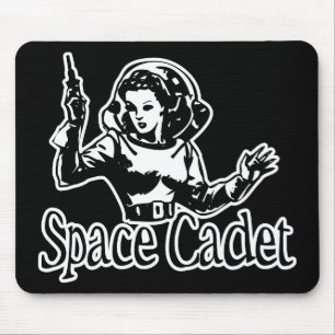 Space Cadet Black & White Mouse Pad