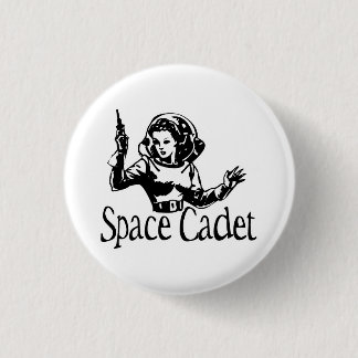 Space Cadet Black & White Pinback Button