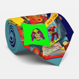 space cadet boy print neck tie