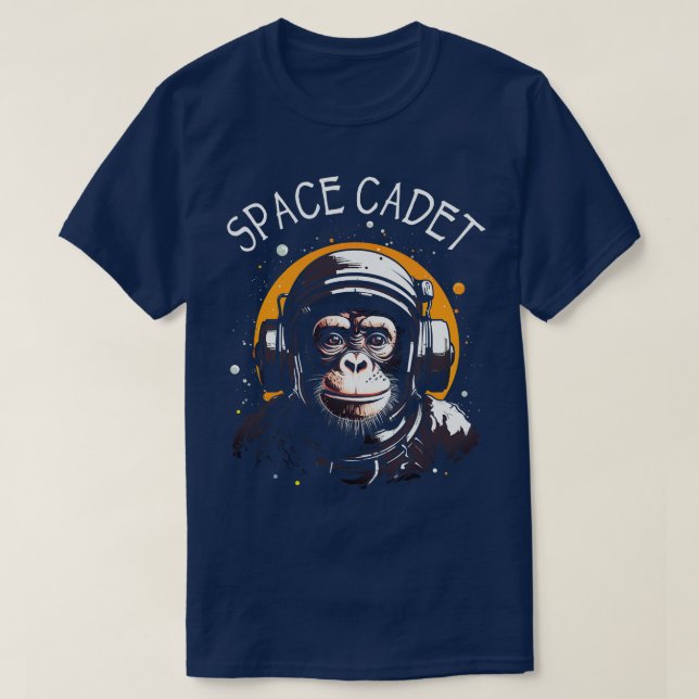 Space Cadet Monkey Ape Chimp Astronaut T-Shirt (Design Front)