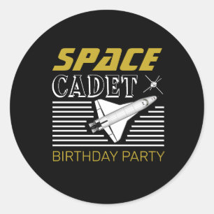 Space Cadet, Spacecraft, Birthday Classic Round Sticker