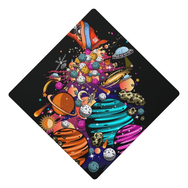 Space Candy Graduation Cap Topper (Front)