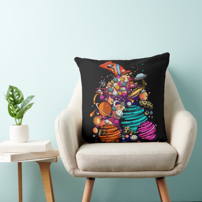 Space Candy Throw Pillow (Chair)