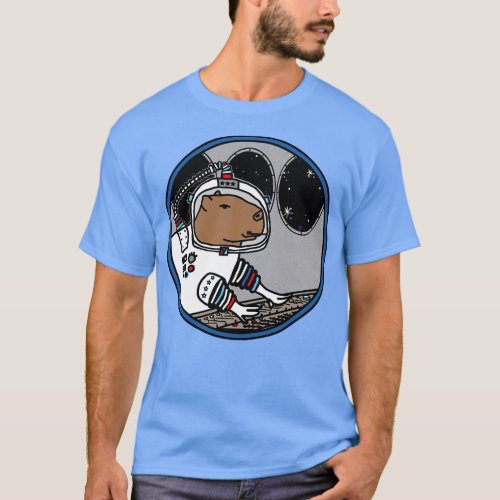 Space Capybara in Spaceship T_Shirt