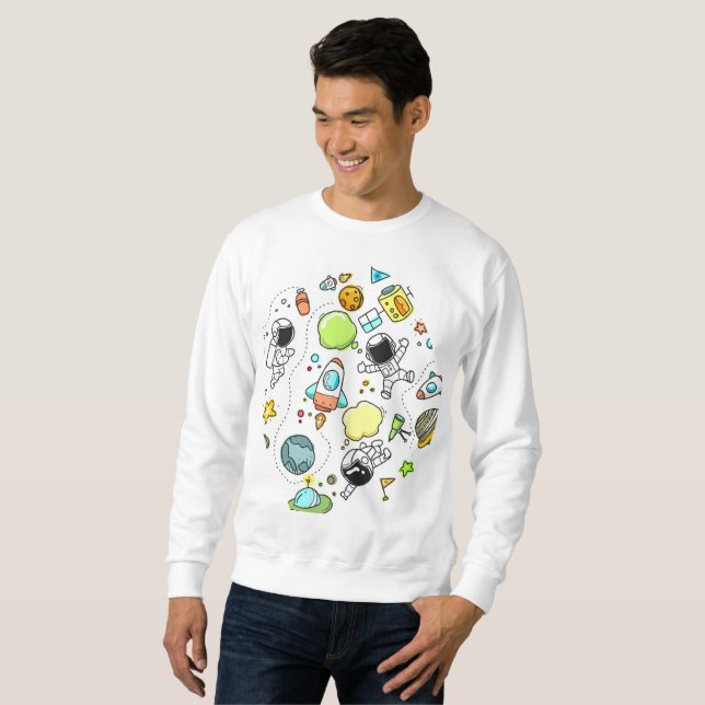 Space Cartoon Basic Men's Sweatshirt (Front Full)