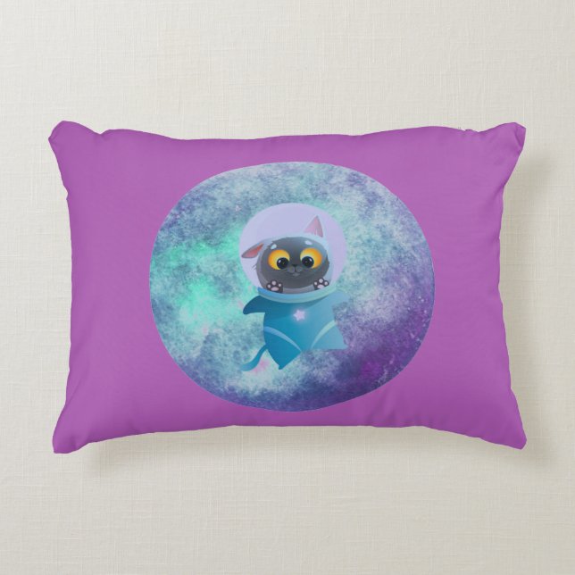 Space Cat Accent Pillow (Front)