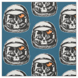 Space cat and the goldfish fabric