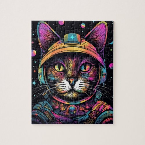 Space Cat Astronaut Cat Jigsaw Puzzle