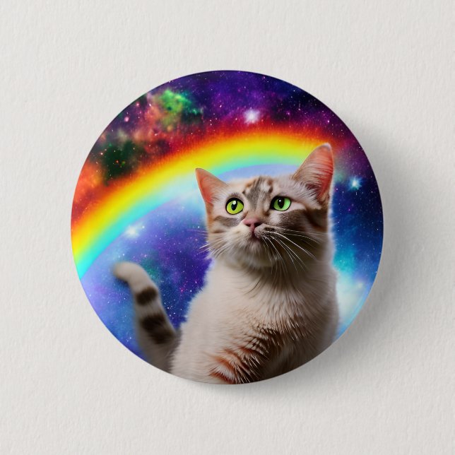 Space Cat Badge Button (Front)