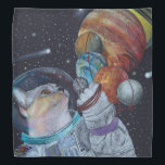 Space Cat Bandana<br><div class="desc">This cat has the planets by a string. Original art by Wendy Hogue Berry</div>