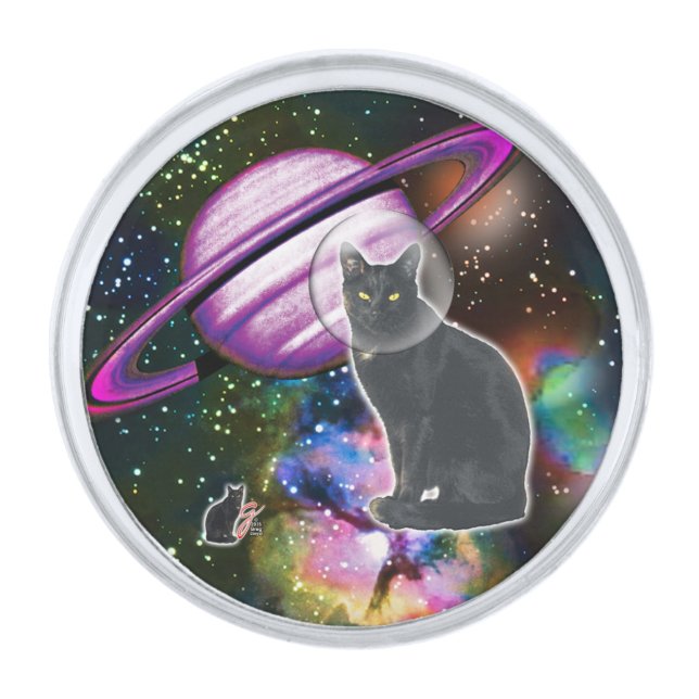 Space-Cat Cosmo Lapel Pin (Front)