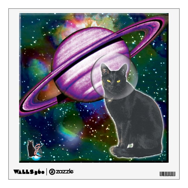 Space-Cat Cosmo Wall Sticker (Front)