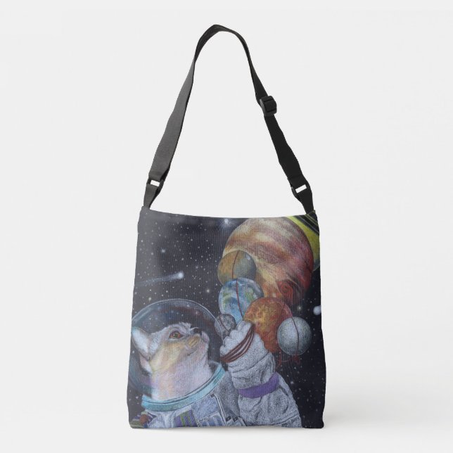 Space Cat Crossbody Bag (Back)