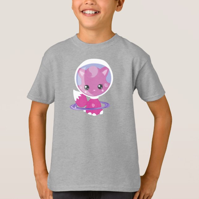 Space Cat, Cute Cat, Space, Cosmonaut, Astronaut T-Shirt (Front)