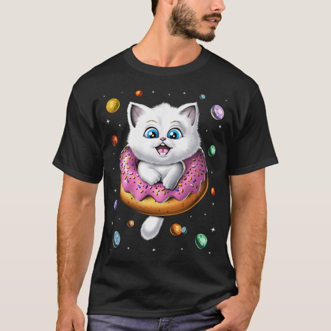 Space Cat Donut T-Shirt (Front)