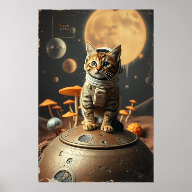 Space Cat Dreams: Retro Odyssey Poster (Front)