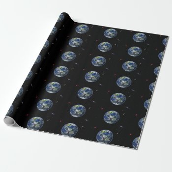 Space Cat Earth Wrapping Paper by LOL_Cats_And_Friends at Zazzle