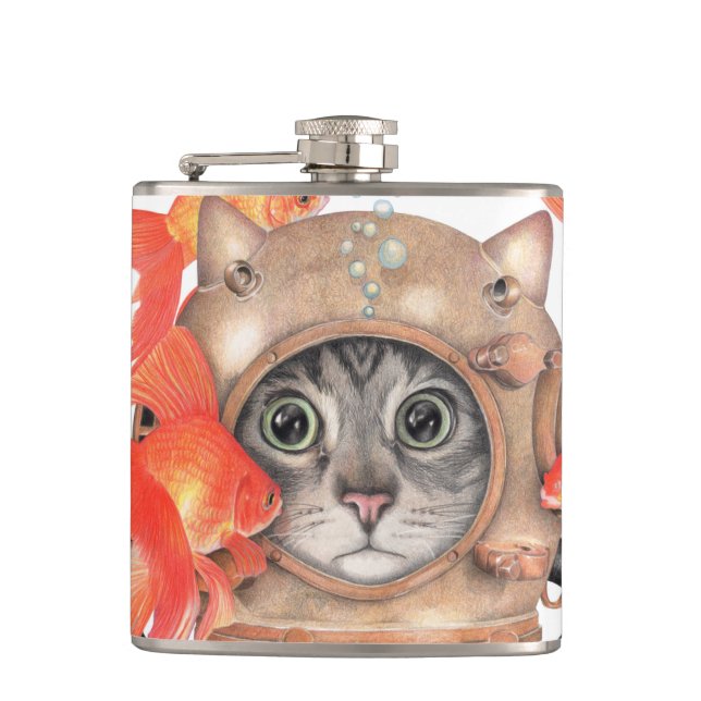 Space Cat Flask (Front)