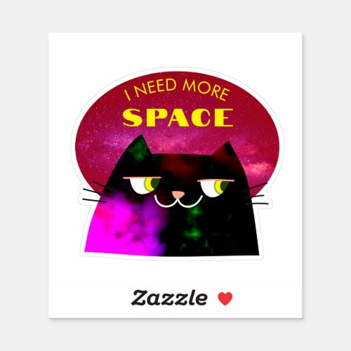 Space Cat Funny Sticker