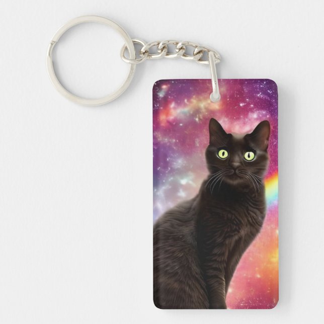 Space Cat Key Ring (Front)