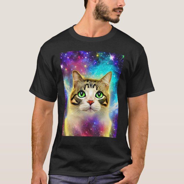 Space Cat Kitty Kitten In Cat Style 10 T-Shirt (Front)
