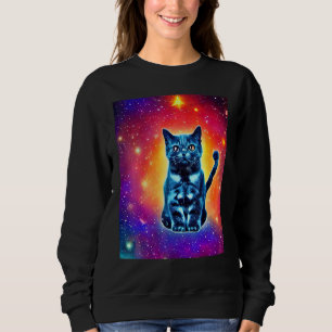 Space Cat Kitty Kitten In Cat Style 1 Sweatshirt