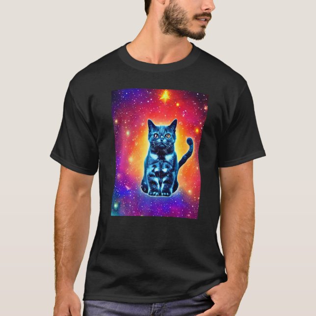 Space Cat Kitty Kitten In Cat Style 1 T-Shirt (Front)