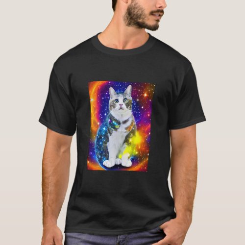 Space Cat Kitty Kitten In Cat Style 3  T_Shirt